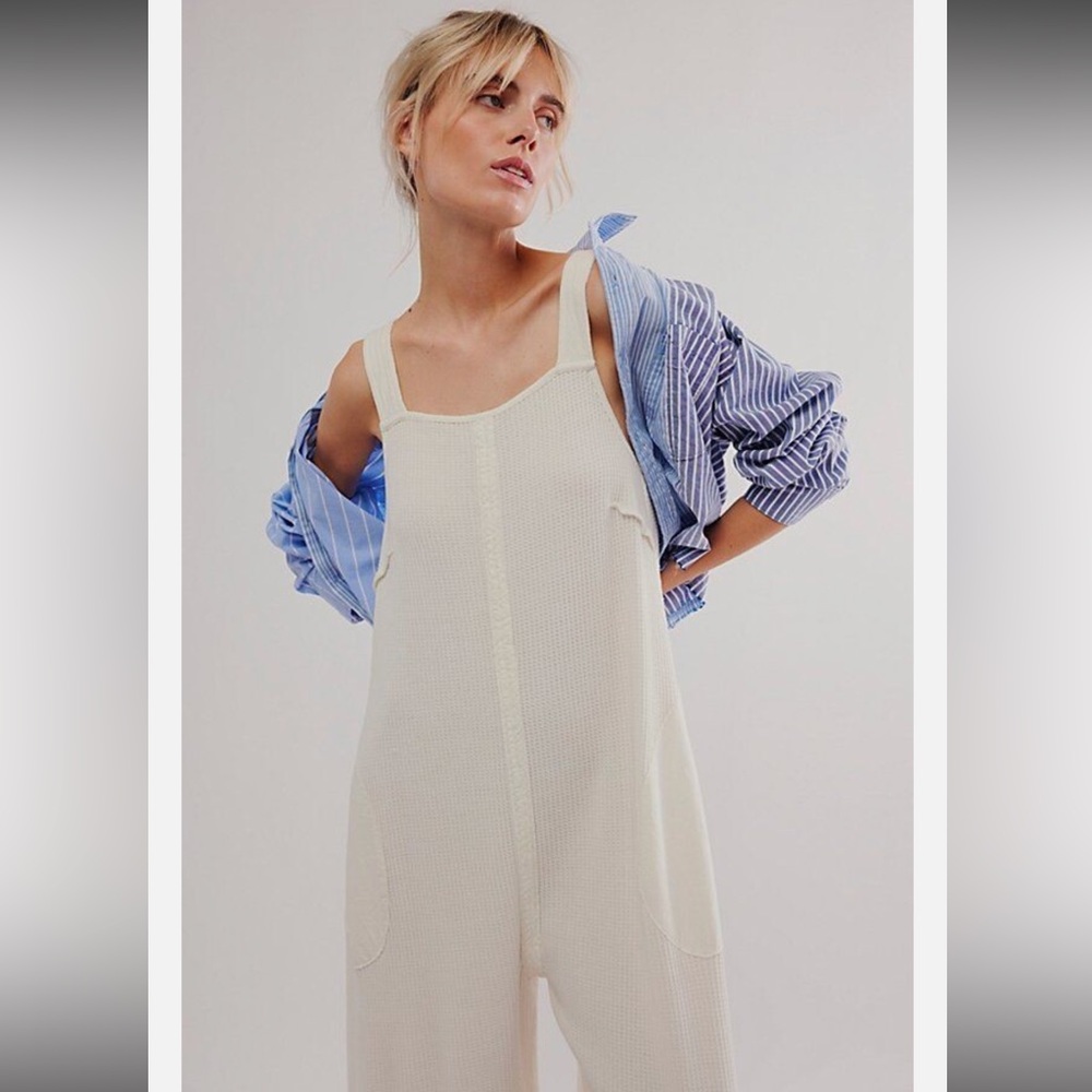 Free People FP One Callie One-Piece Jumpsuit – Size Large white/off white) - Picture 6 of 15